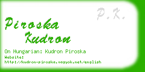 piroska kudron business card